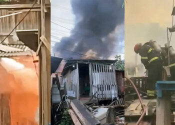 Fogo destrói cinco casas na zona oeste de Manaus; fio elétrico sob a cama causou o incêndio