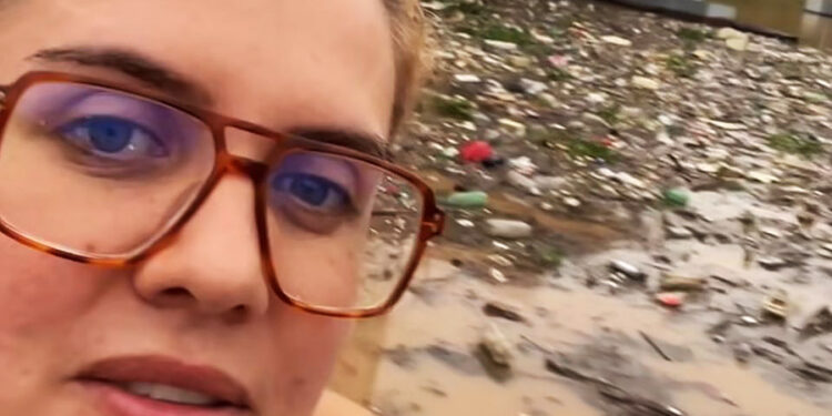 “Mar de lixo” no Lago do Tarumã é denunciado pela cantora Márcia Novo