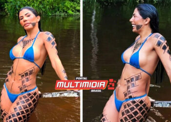 Vídeo – cunhã do Caprichoso posta vídeo com biquíni azul pequenininho e prova que está pronta para o Festival