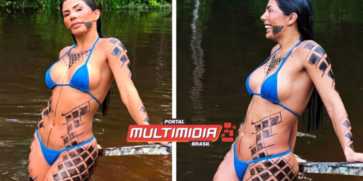 Vídeo – cunhã do Caprichoso posta vídeo com biquíni azul pequenininho e prova que está pronta para o Festival