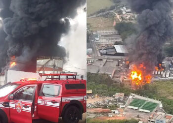 Incêndio em fábrica de solvente tem explosões e pode durar vários dias em SP