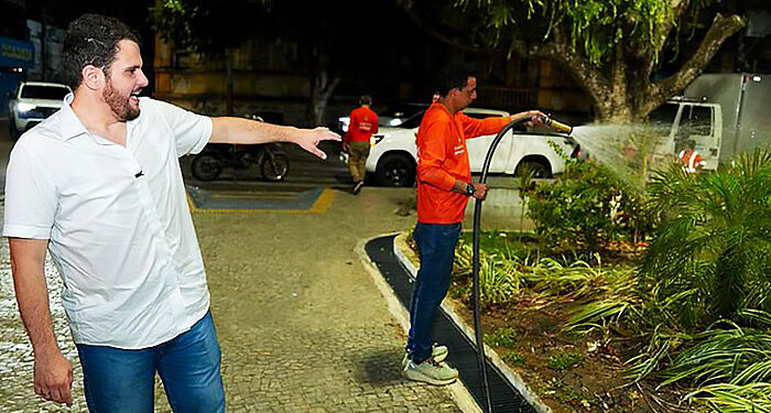 Jardins e árvores em Manaus recebem ‘irrigação extra’ para combater calor extremo, informa prefeito Renato Junior Jardins e árvores em Manaus recebem ‘irrigação extra’ para combater calor extremo, informa prefeito Renato Junior
